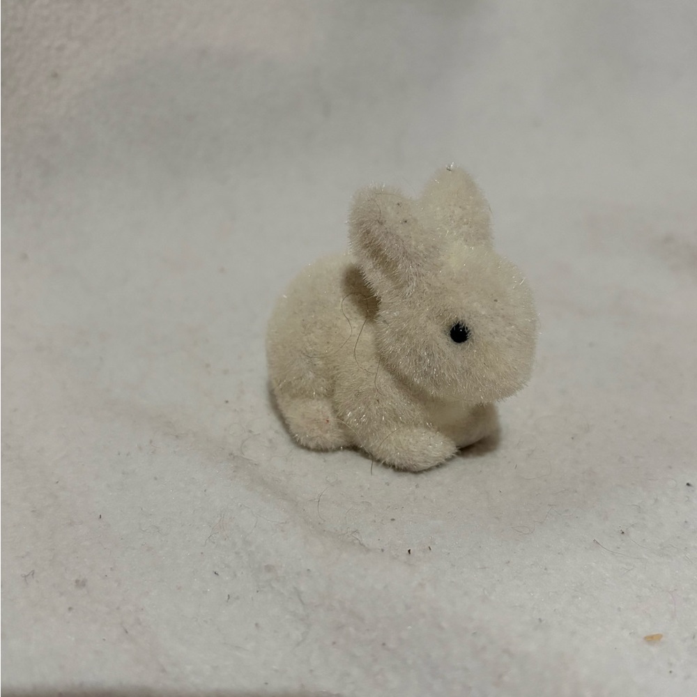 Tiny Antique Velvet Bunny Figurine Looking For a New Home